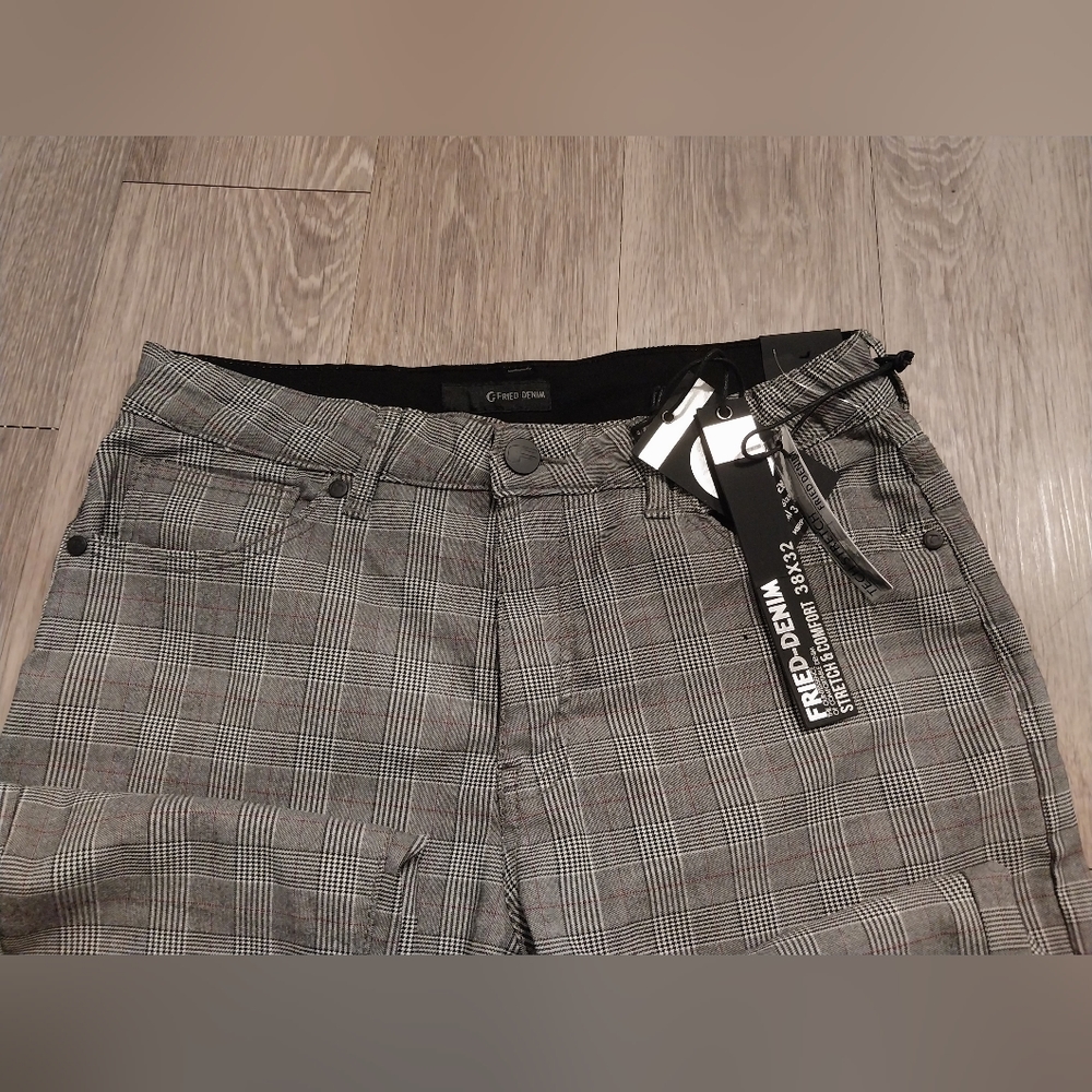 Fried Denim Plaid Pants